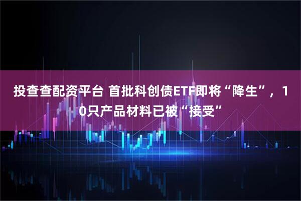 投查查配资平台 首批科创债ETF即将“降生”，10只产品材料已被“接受”